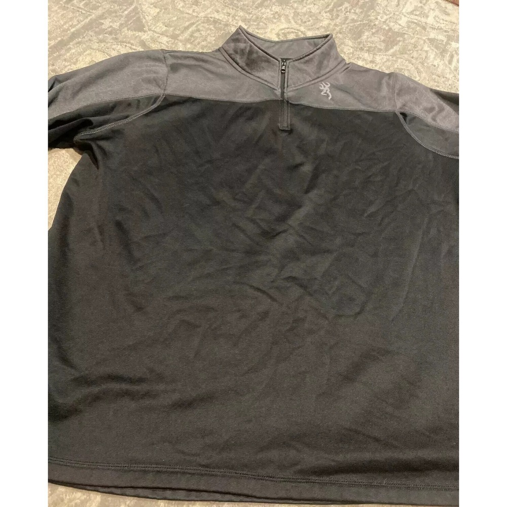 BROWNING BUCK GRAY BLACK 1/2 ZIP PULL OVER SZ‎ 3XL POLYESTER